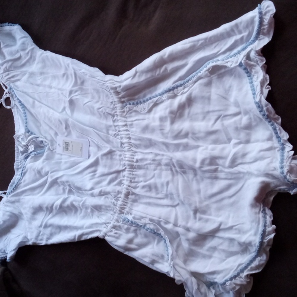 White and blue romper Size Large